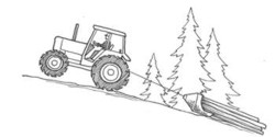 A tractor can back flip if the load gets stuck